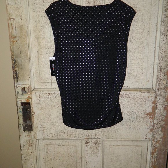 Style & Co Studded Draped Front Ruched Sides Top Size (Q-36) - Picture 4 of 4